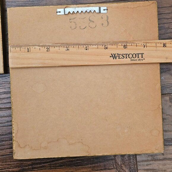 Holiday Folk Art Angel Wooden Wall Hanging 8" gold blue cherub handpainted (2) - Picture 9 of 9